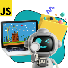 Язык программирования JavaScript + AI. Проектное обучение + геймификация + AI-помощники - КИБЕРшкола программирования для детей, компьютерные курсы для школьников, начинающих и подростков - KIBERone г. Пермь